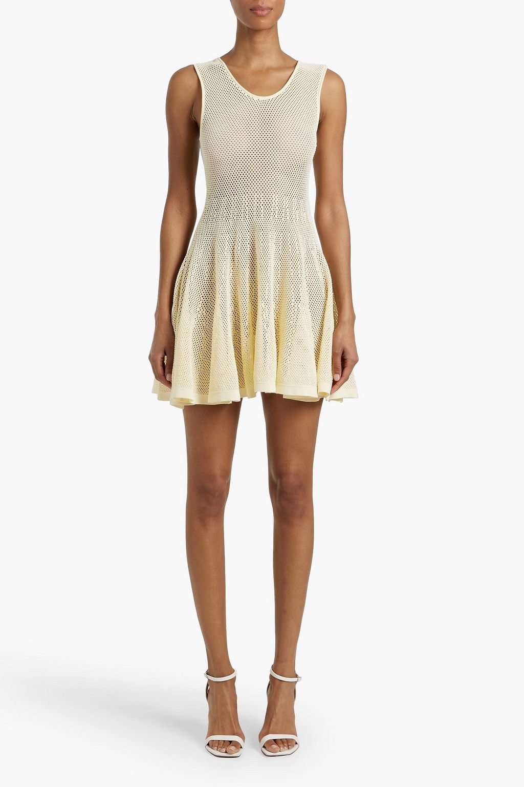 ALAÏA Fluted open-knit mini dress