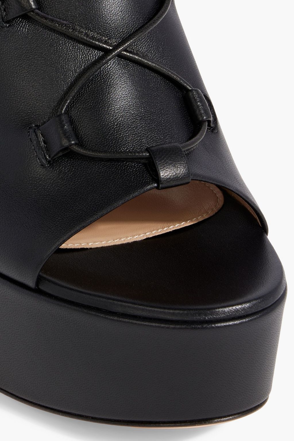 GIANVITO ROSSI Holly lace-up leather platform sandals