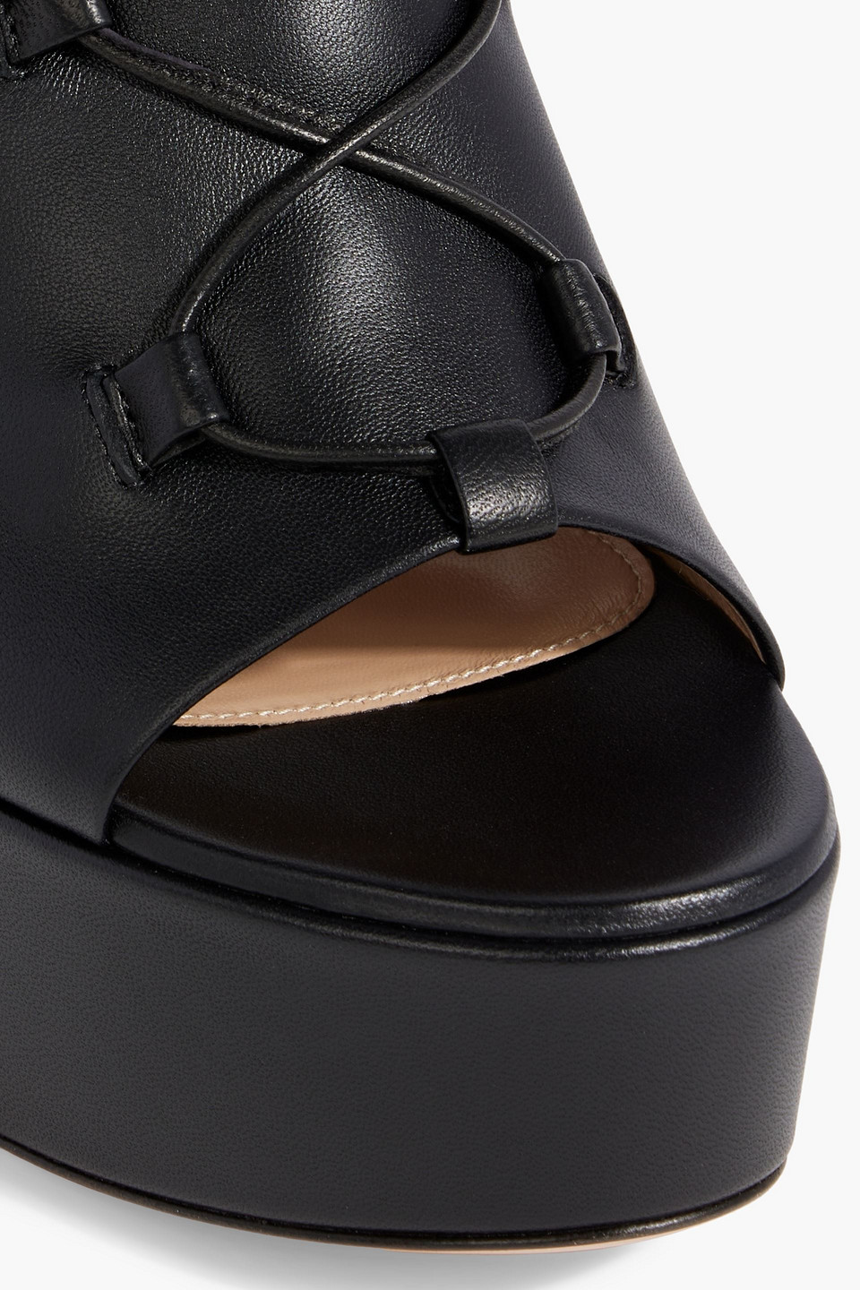 Gianvito Rossi Holly Lace-up Sandals In Black