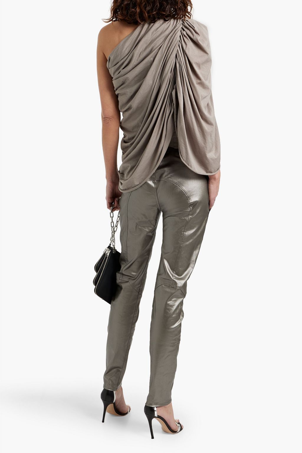 RICK OWENS Coated low-rise skinny jeans