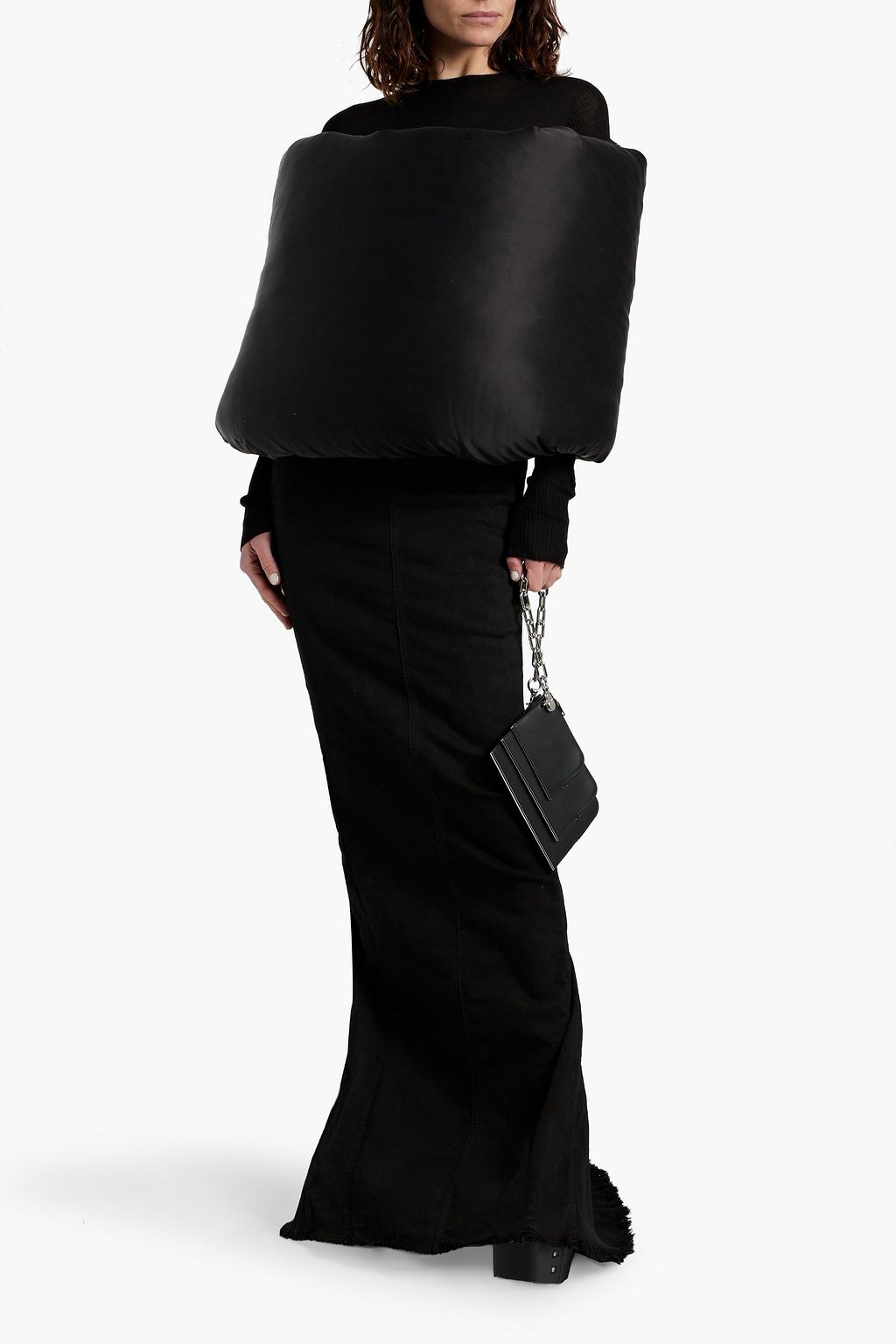 RICK OWENS وشاح من الحرير بتصميم مبطّن