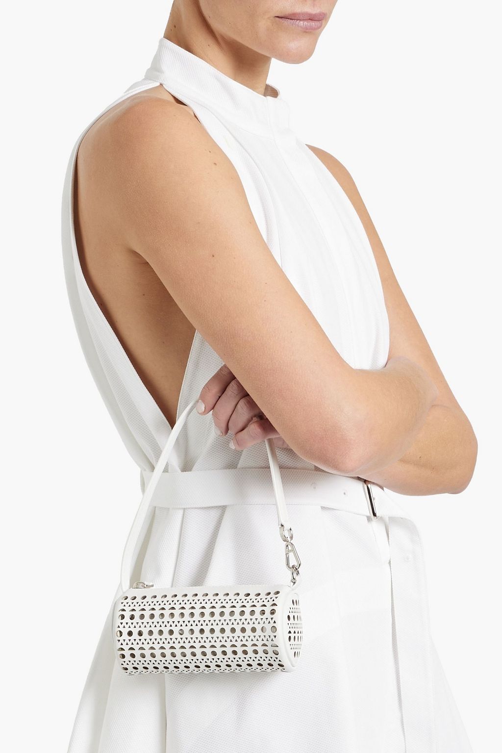 ALAÏA Tube laser-cut leather shoulder bag