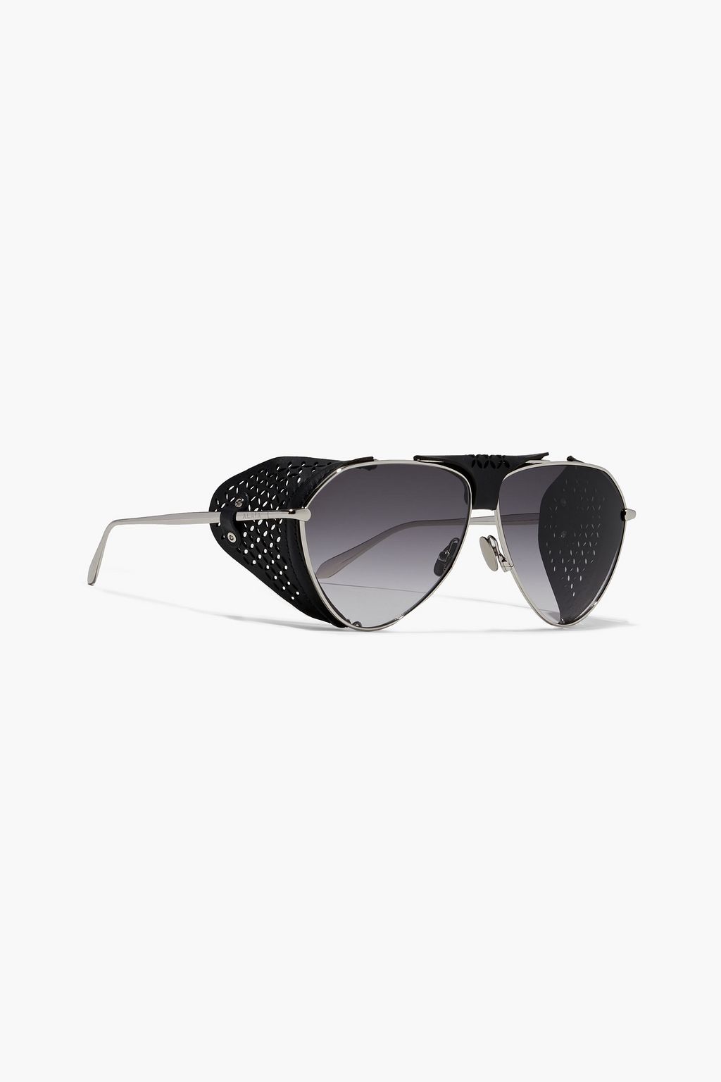 ALAÏA Aviator-style gold-tone and crocodile sunglasses
