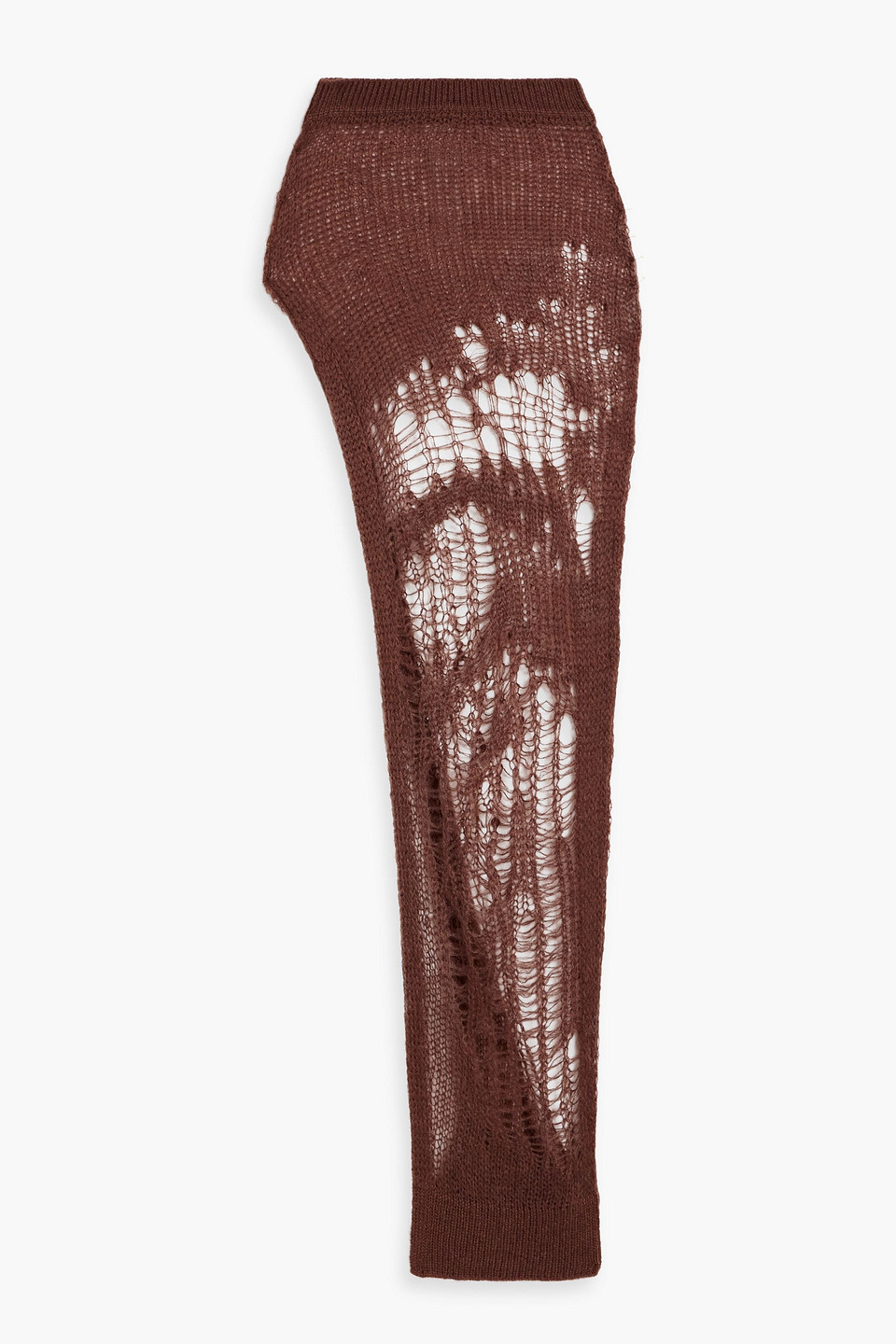 Rick Owens Open-knit Maxi Skirt In Brown