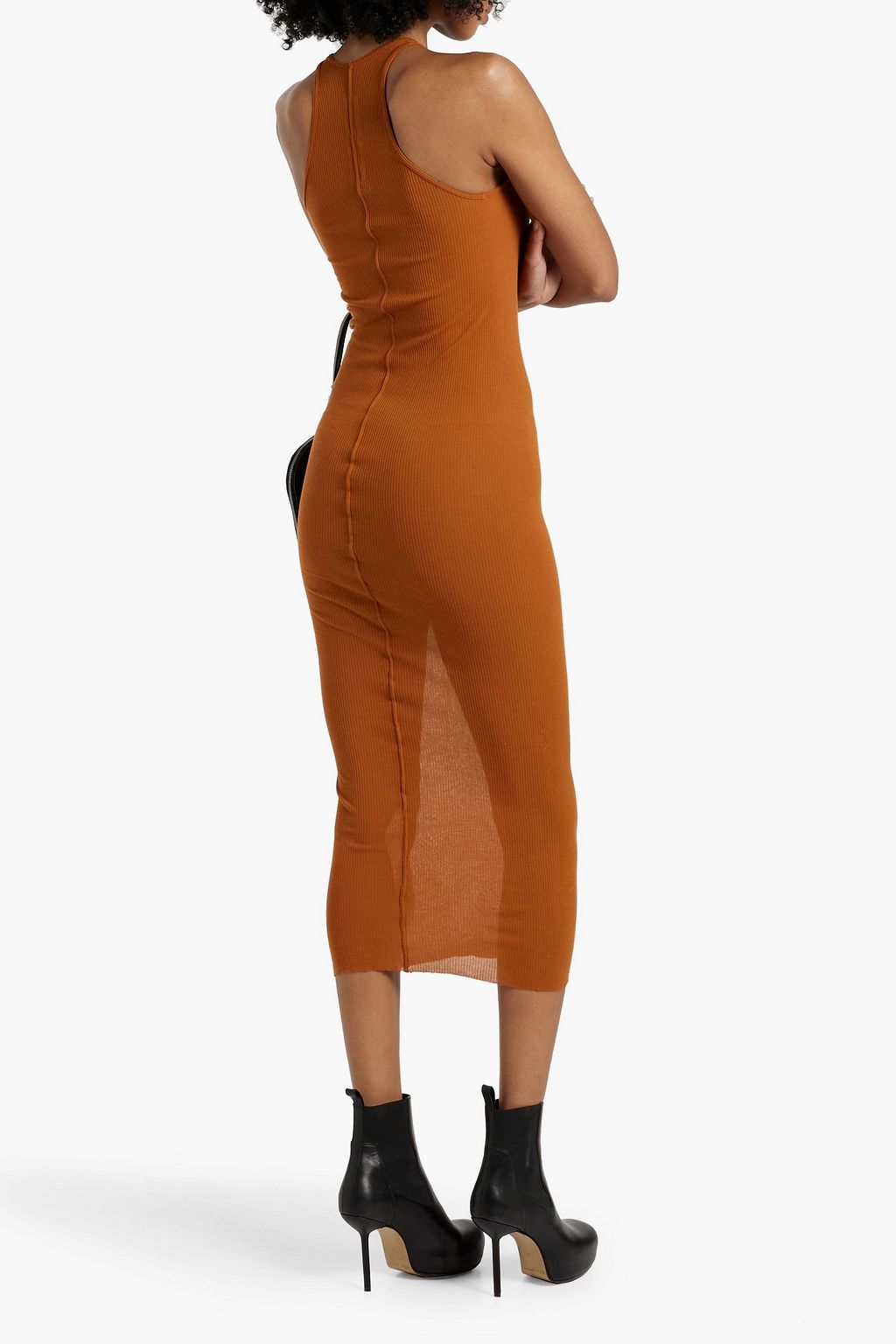 RICK OWENS Ribbed jersey midi dress
