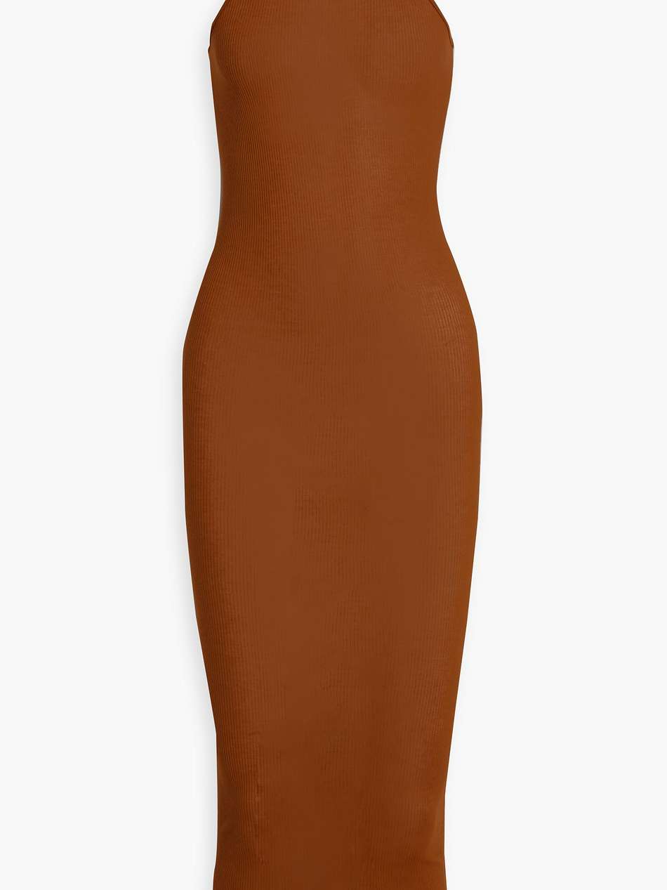 ribbed jersey midi dress
