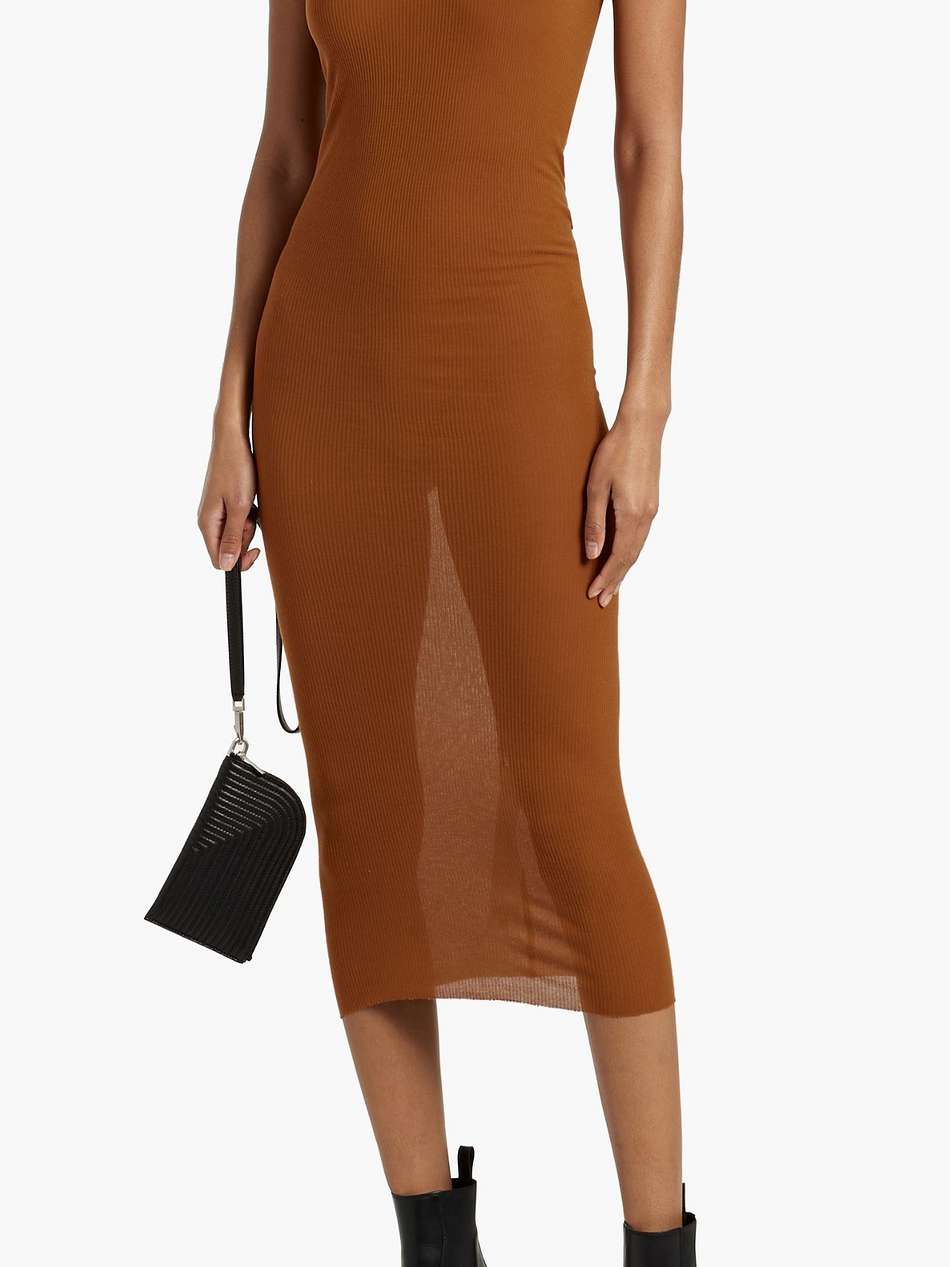 ribbed jersey midi dress