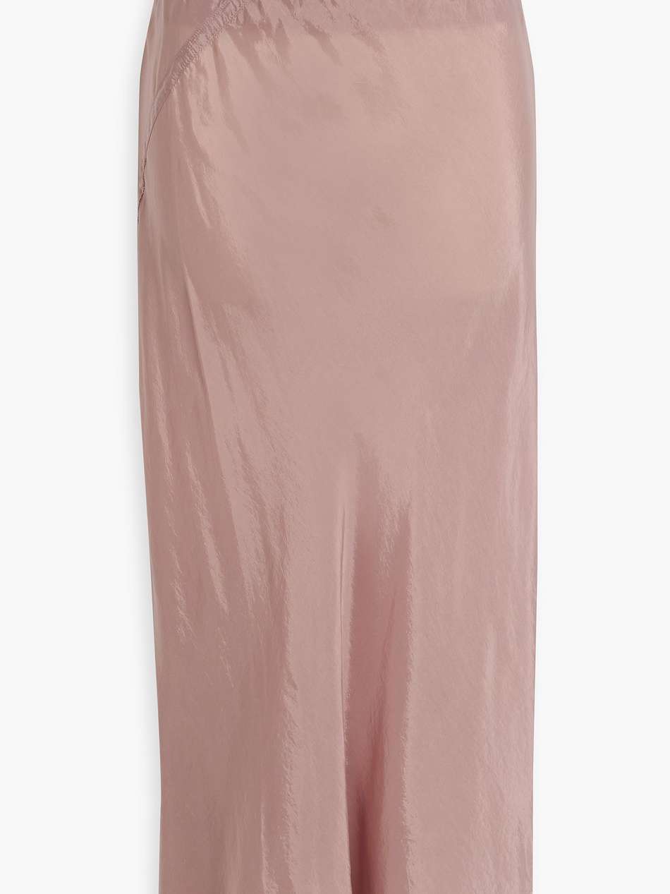 cupro-satin midi skirt
