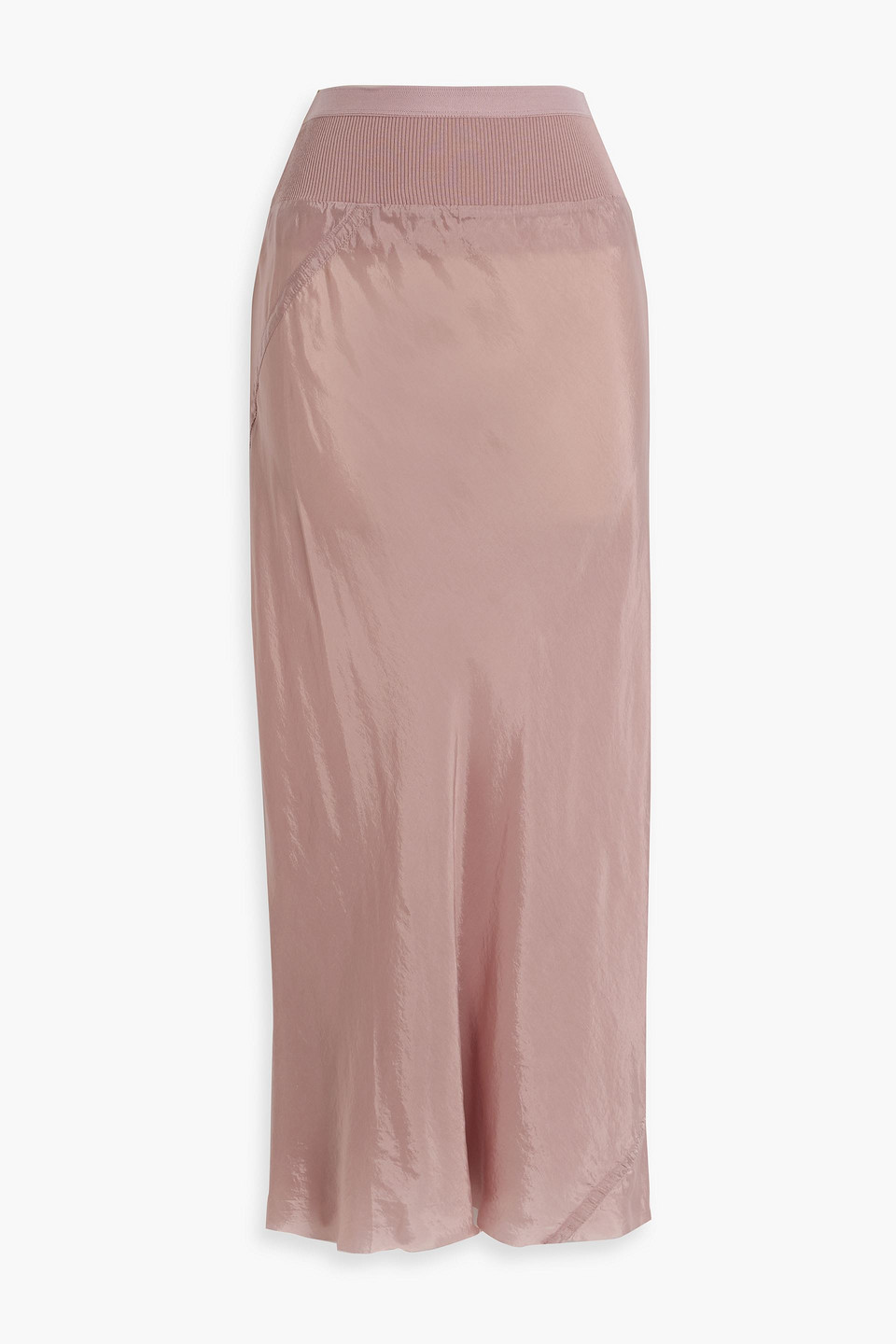 Rick Owens Cupro-satin Midi Skirt In Antique Rose