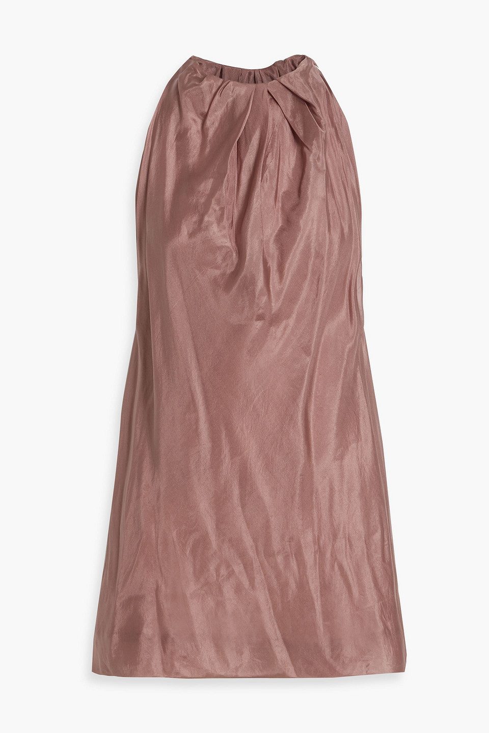 Rick Owens Lido Bag Sleeveless Satin Silk Top In Antique Rose