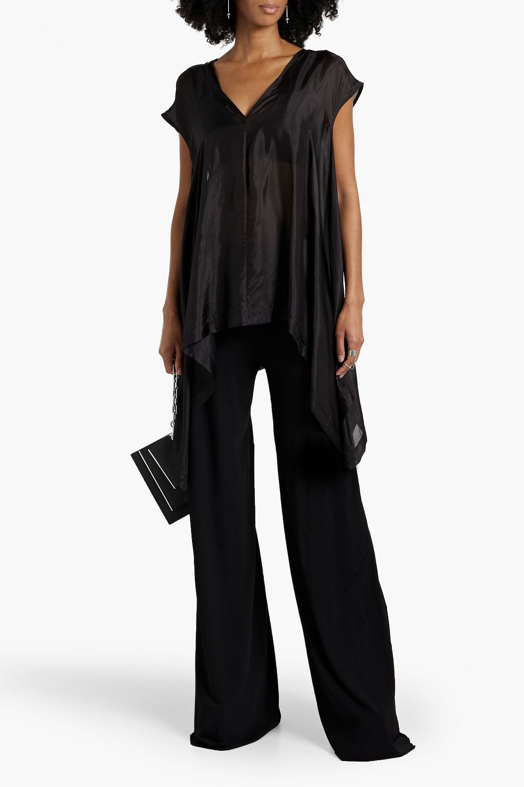 RICK OWENS Faun draped silk top