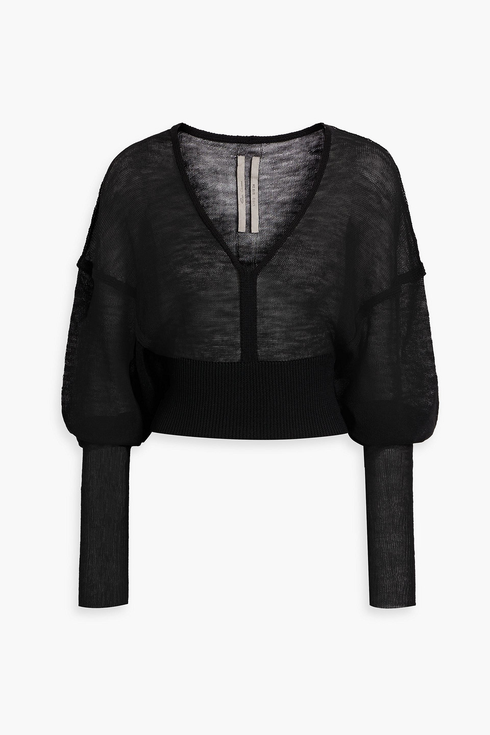Rick Owens Cropped Wool Top In Black