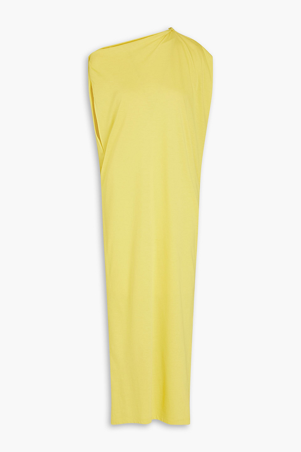 Gentryportofino - Draped cotton and modal-blend jersey midi dress - Yellow - IT 40