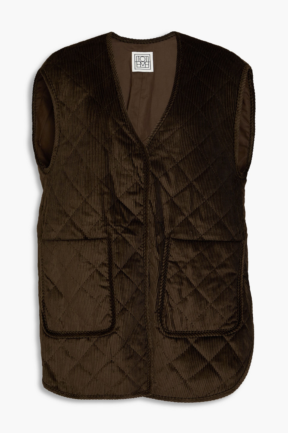 Totême Quilted cotton-corduroy vest