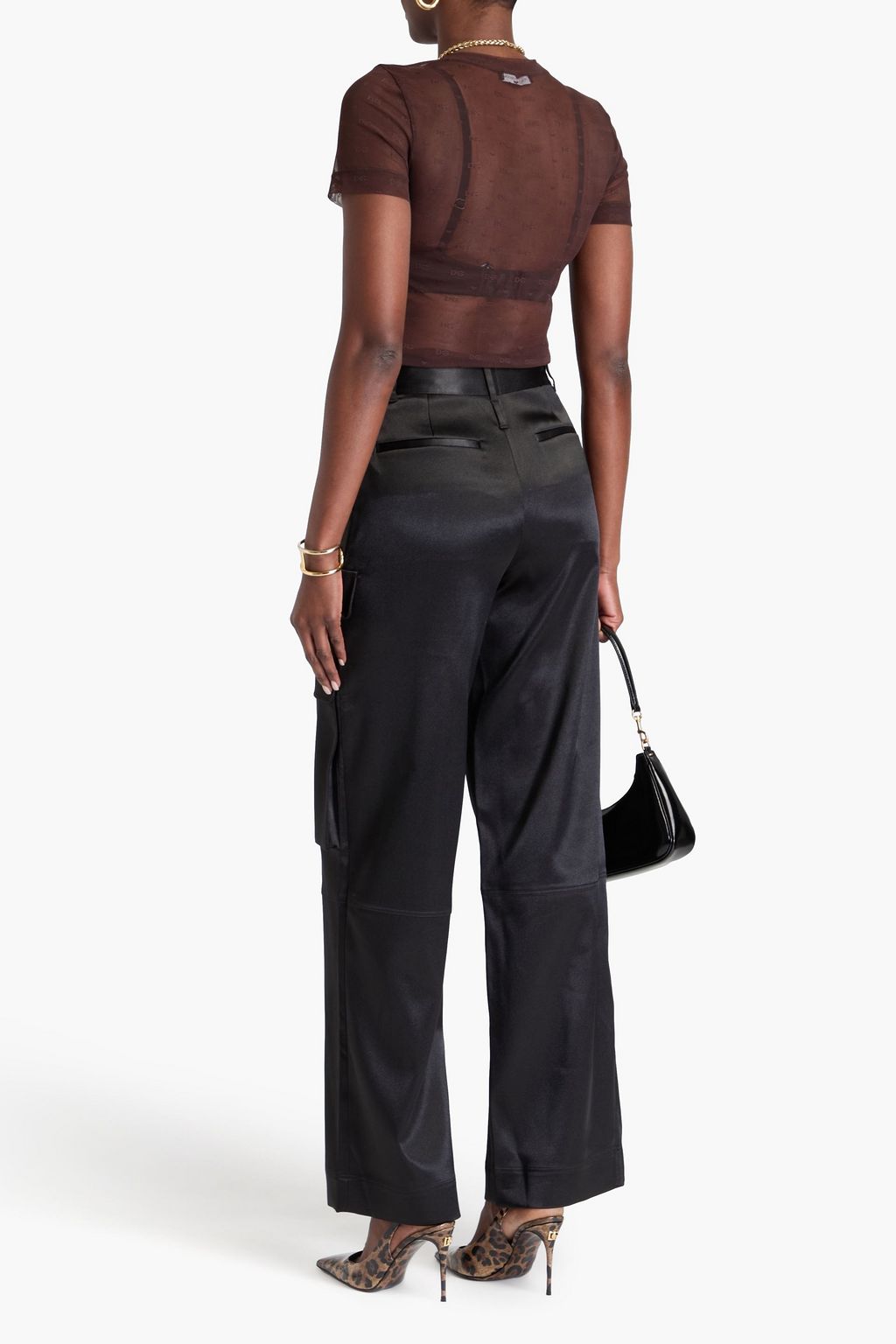 DOLCE&GABBANA Printed stretch-mesh top