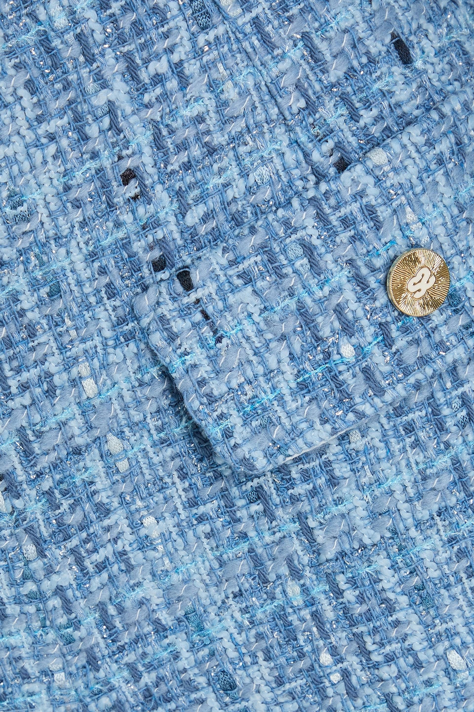 Sandro Shorts Aus Metallic-tweed In Bleu