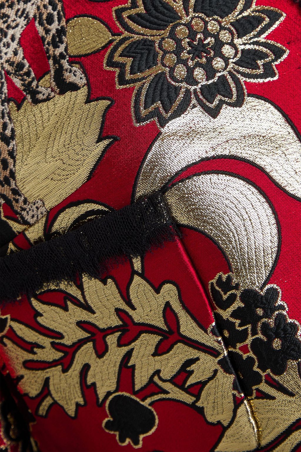 DOLCE&GABBANA Cropped frayed floral-jacquard bolero