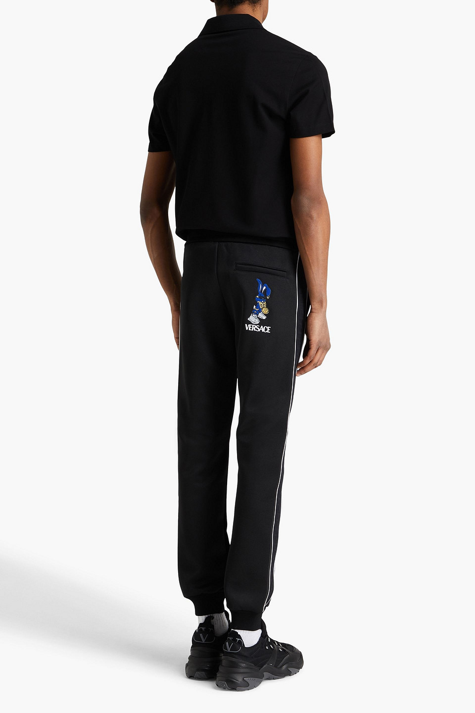 VERSACE COTTON-BLEND JERSEY TRACK PANTS