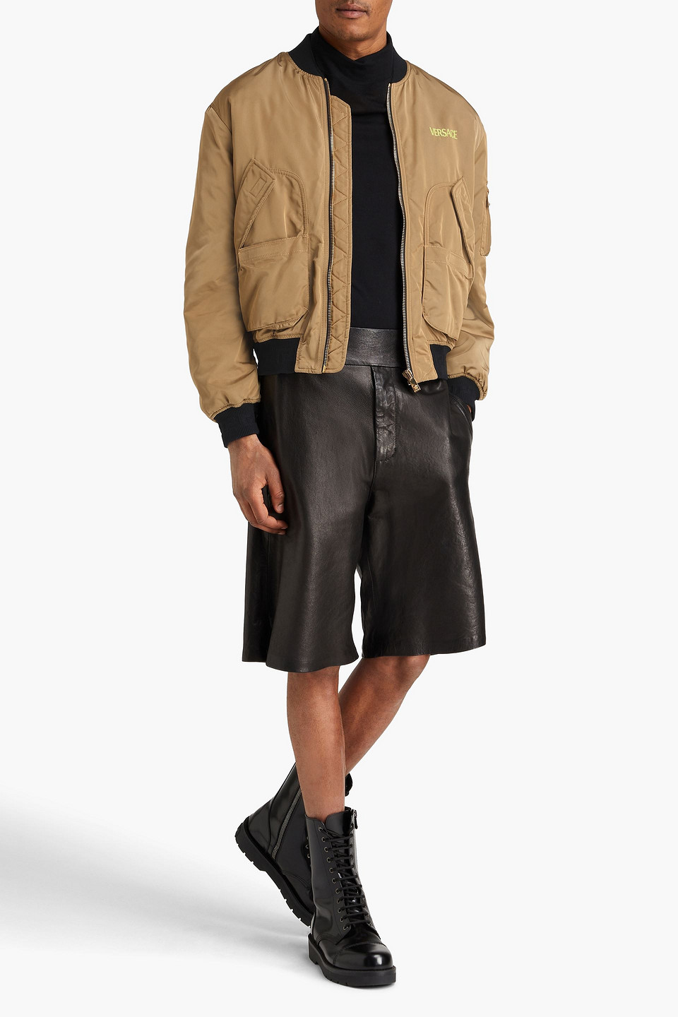 VERSACE PRINTED SHELL BOMBER JACKET