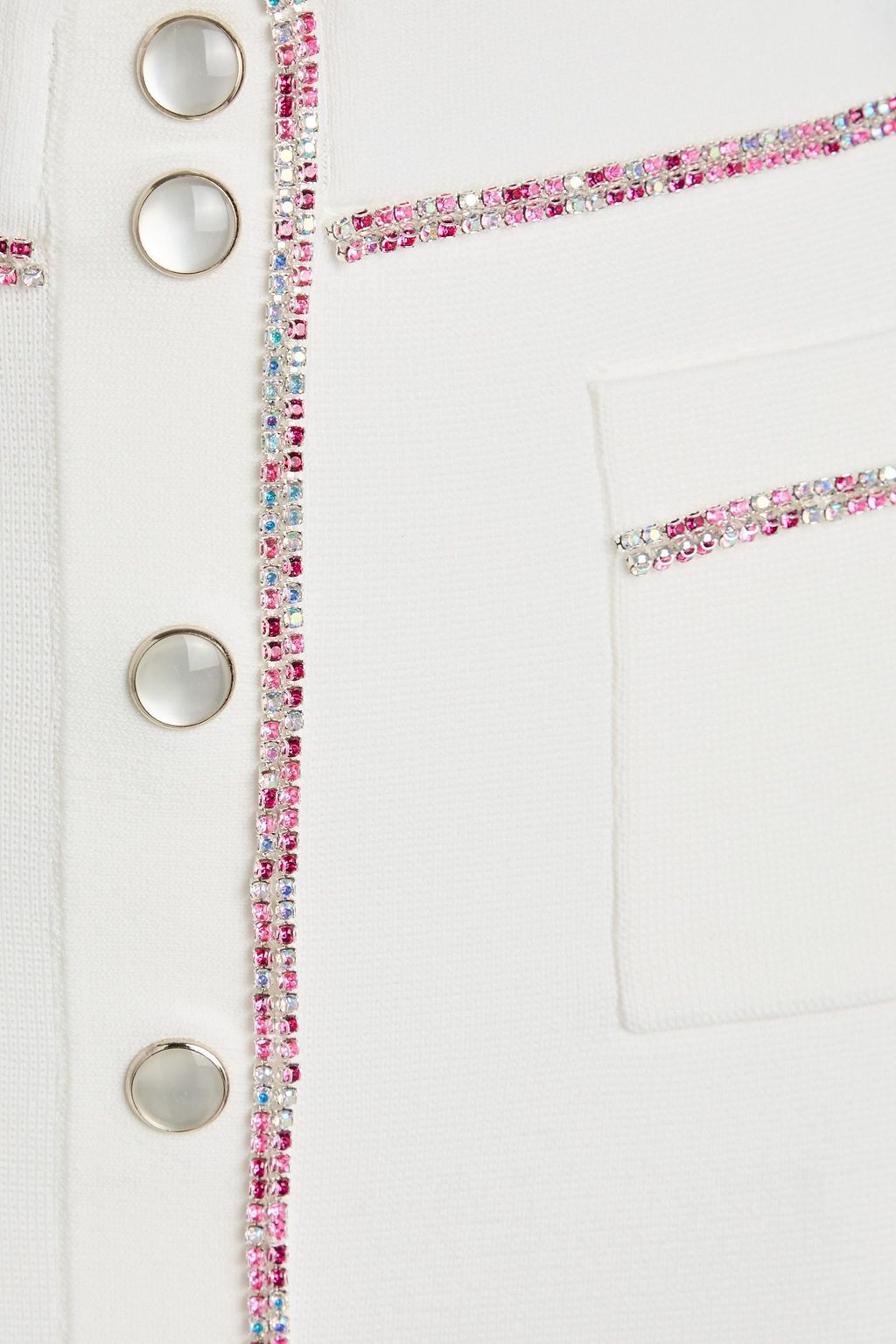 SANDRO Crystal-embellished stretch-knit midi pencil skirt