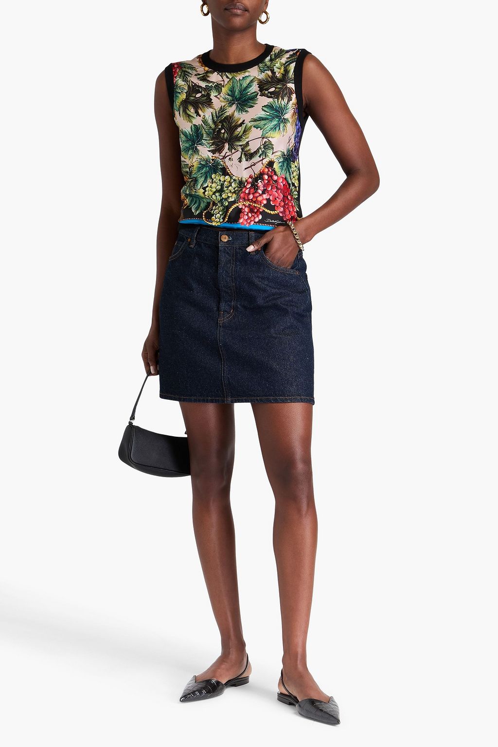 DOLCE&GABBANA Printed cashmere and silk-blend vest