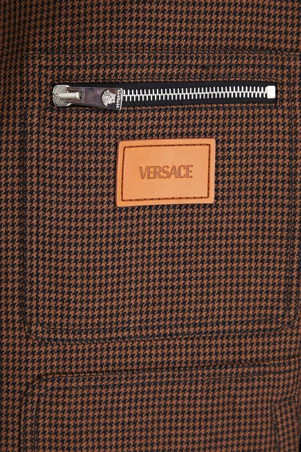 VERSACE 하운즈투스 울 트위드 필드 재킷