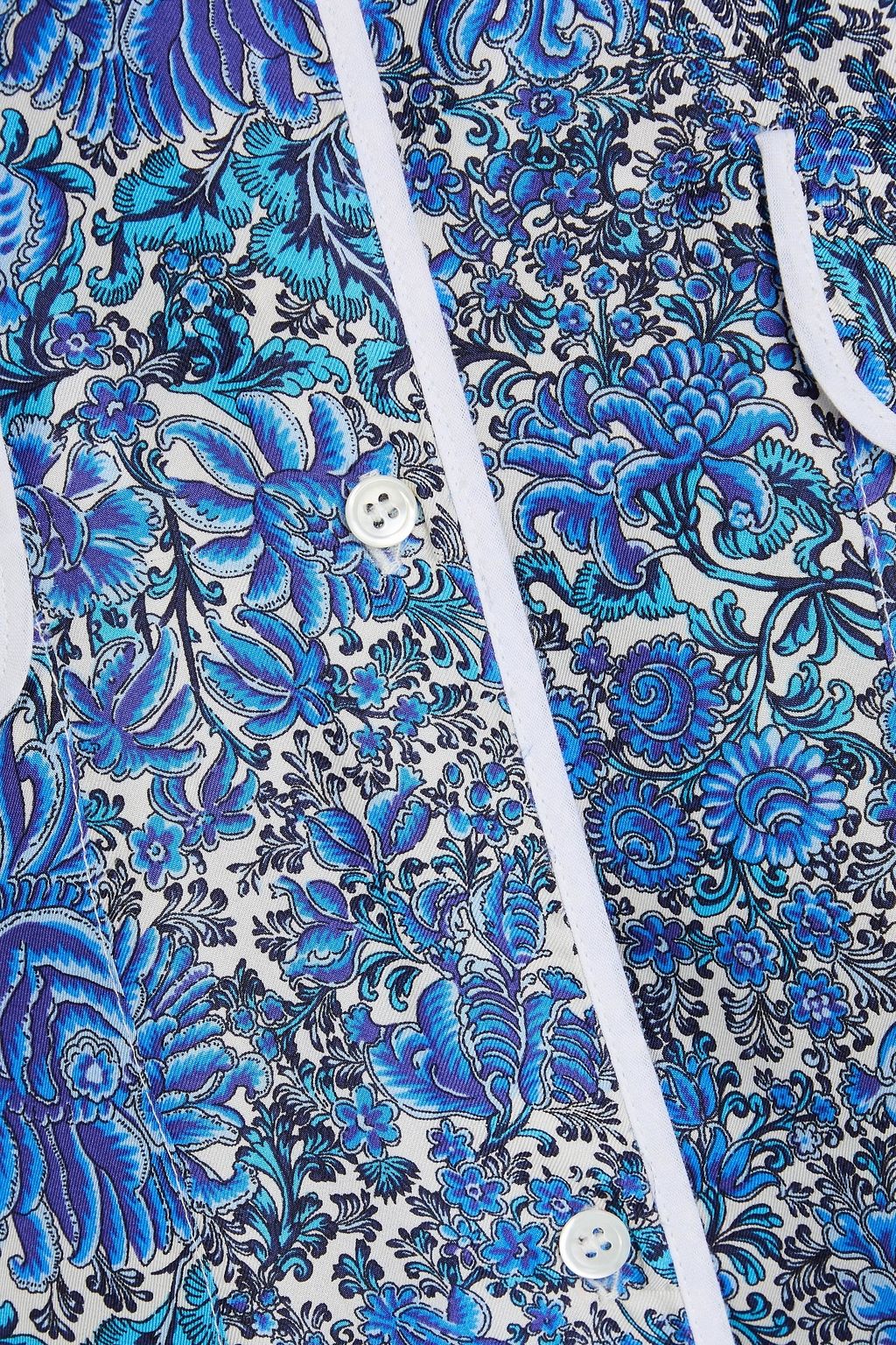 SANDRO Hemd aus Seiden-Twill mit floralem Print