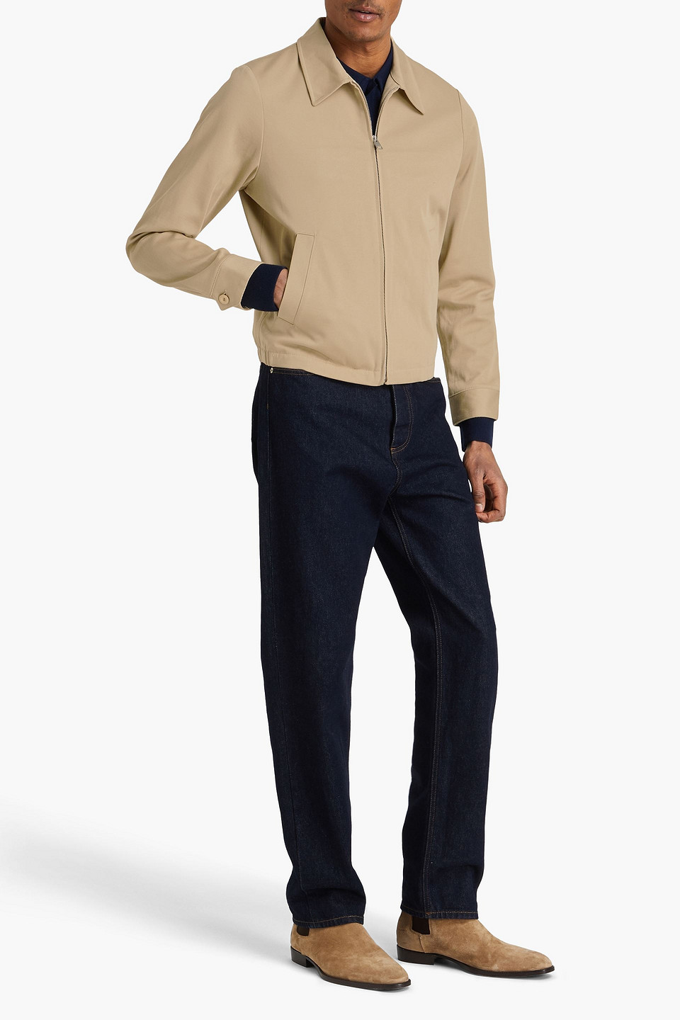 Sandro Jacke Aus Baumwoll-twill In Beige