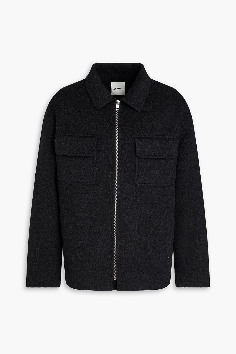 Sandro Overshirt Aus Filz Aus Einer Wollmischung In Kohle