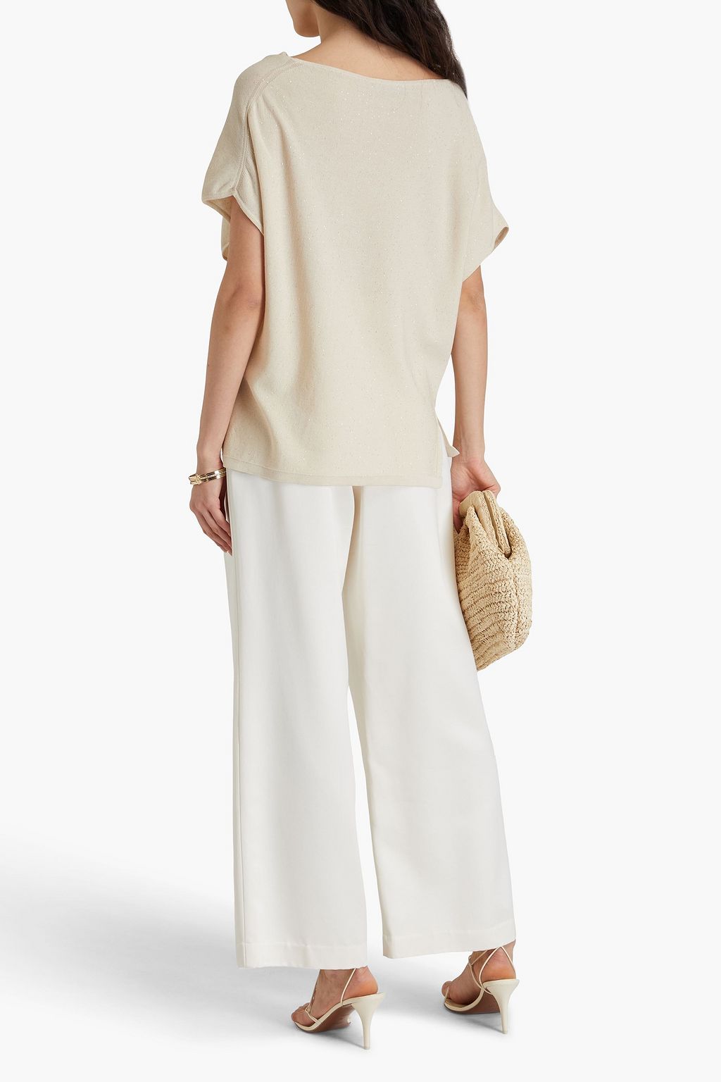 GENTRYPORTOFINO Sequin-embellished cotton-blend top