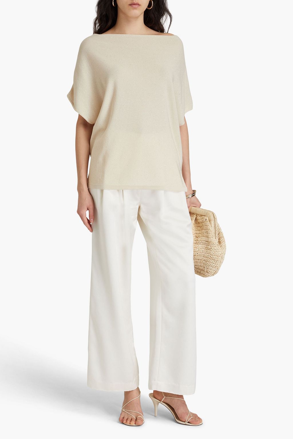 GENTRYPORTOFINO Sequin-embellished cotton-blend top