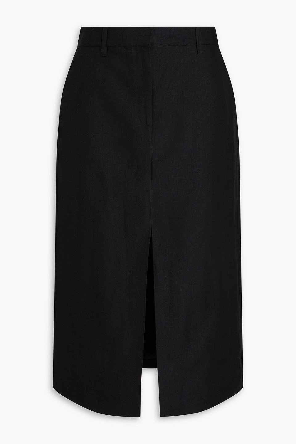 Theory - Linen midi skirt - Black - US 12