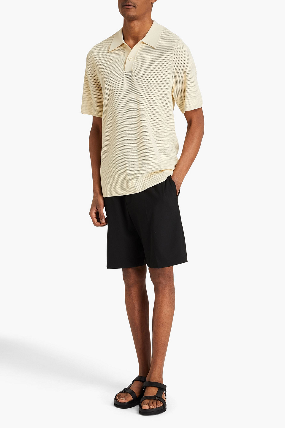  Sandro - Poloshirt In Lochstrick - Weiß - S 