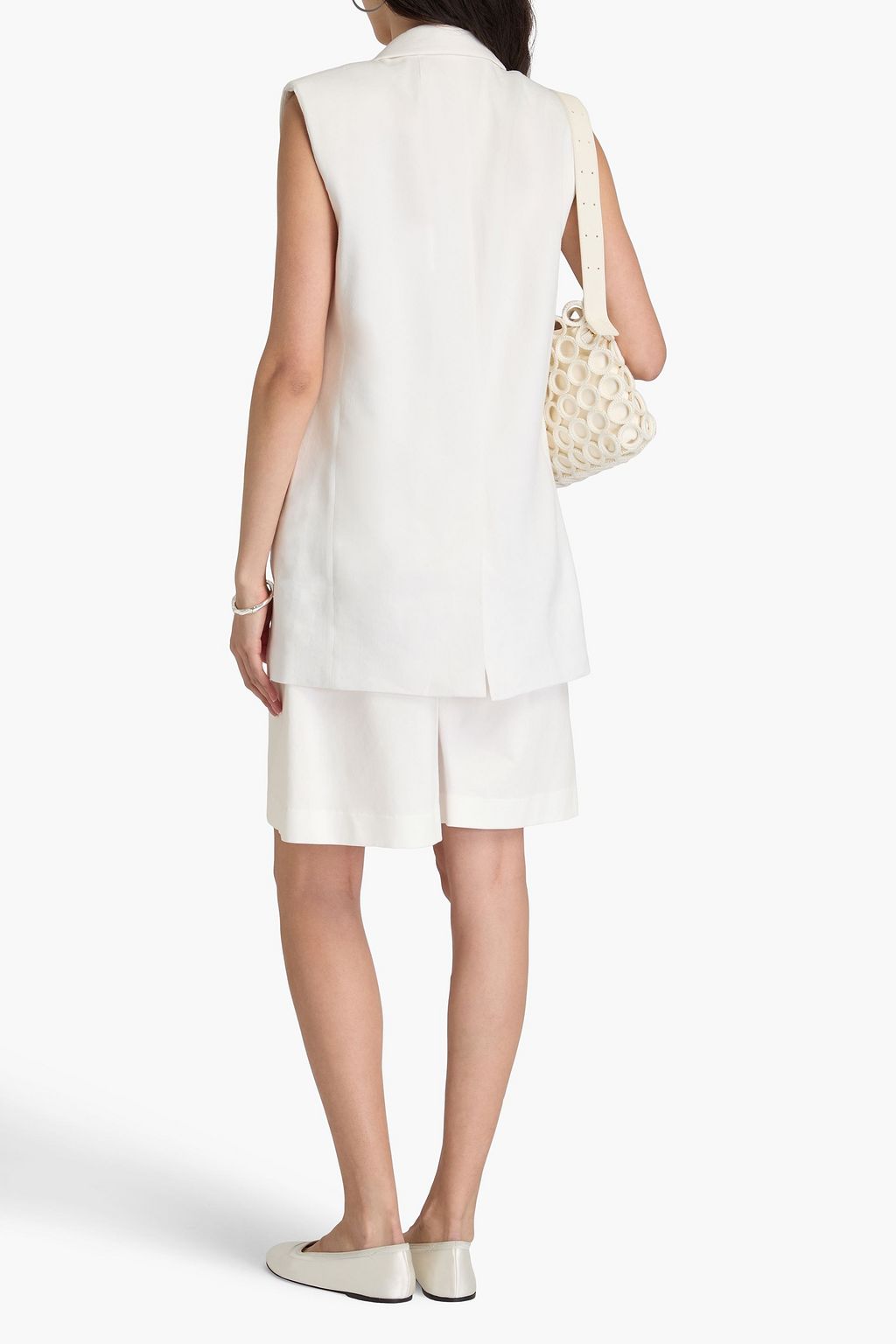 THEORY Double-breasted linen-blend gabardine vest