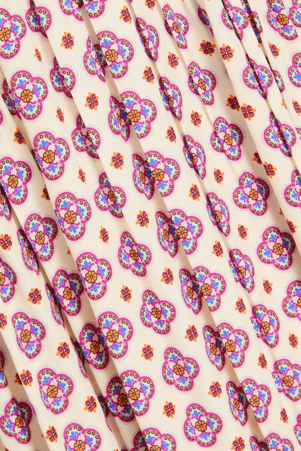 Sandro Gestuftes Maxikleid Aus Satin Mit Print In Naturfarben