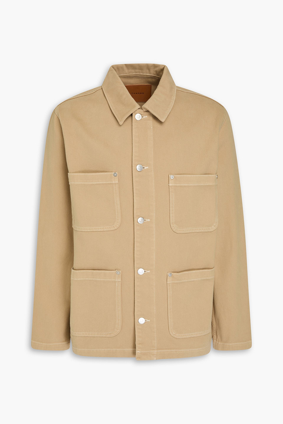 Sandro Jacke Aus Baumwolldrillich In Beige