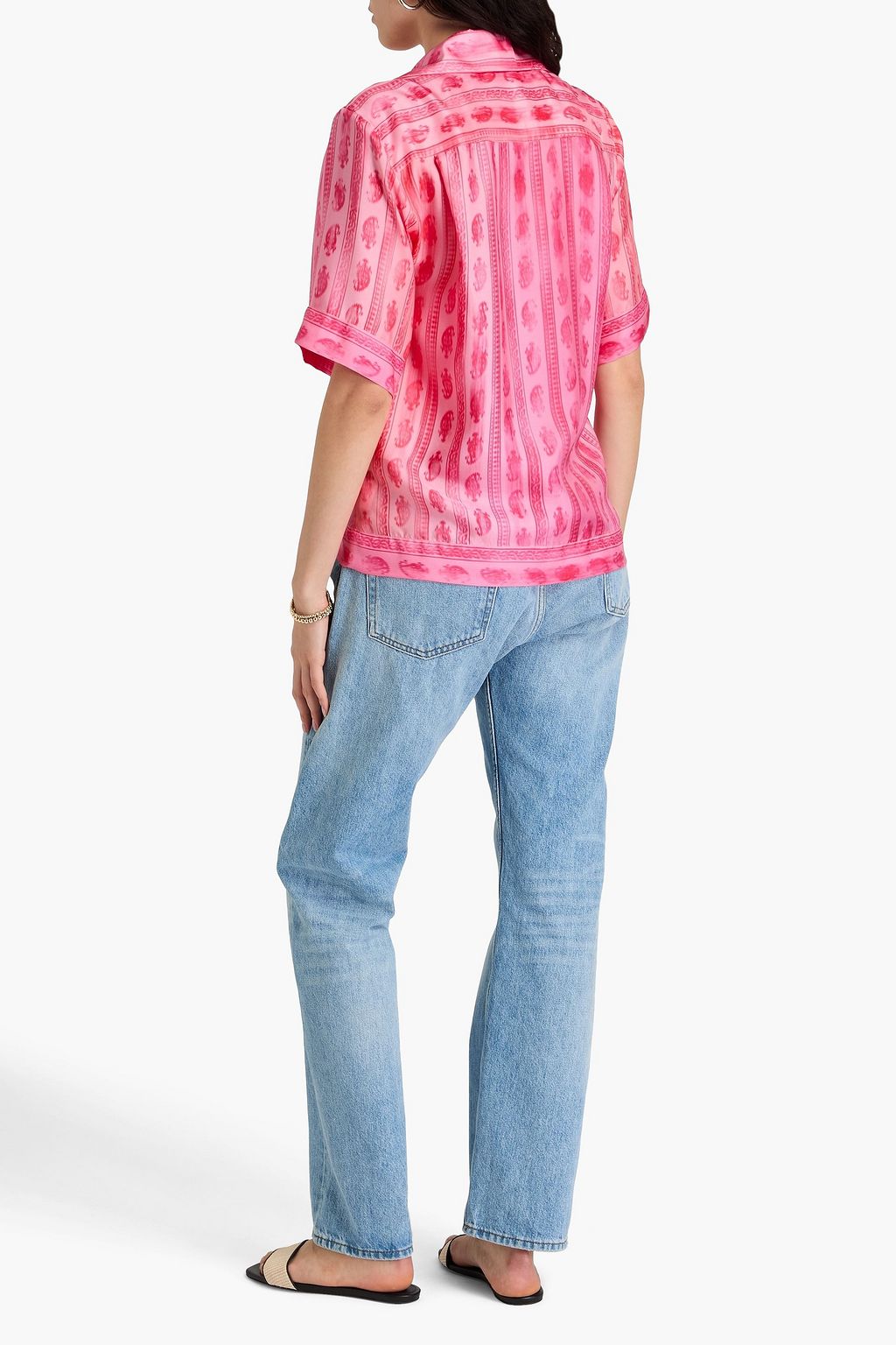 SANDRO Paisley-print silk-twill shirt