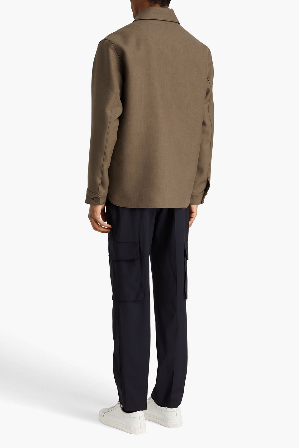 Sandro Overshirt Aus Twill In Military-grün