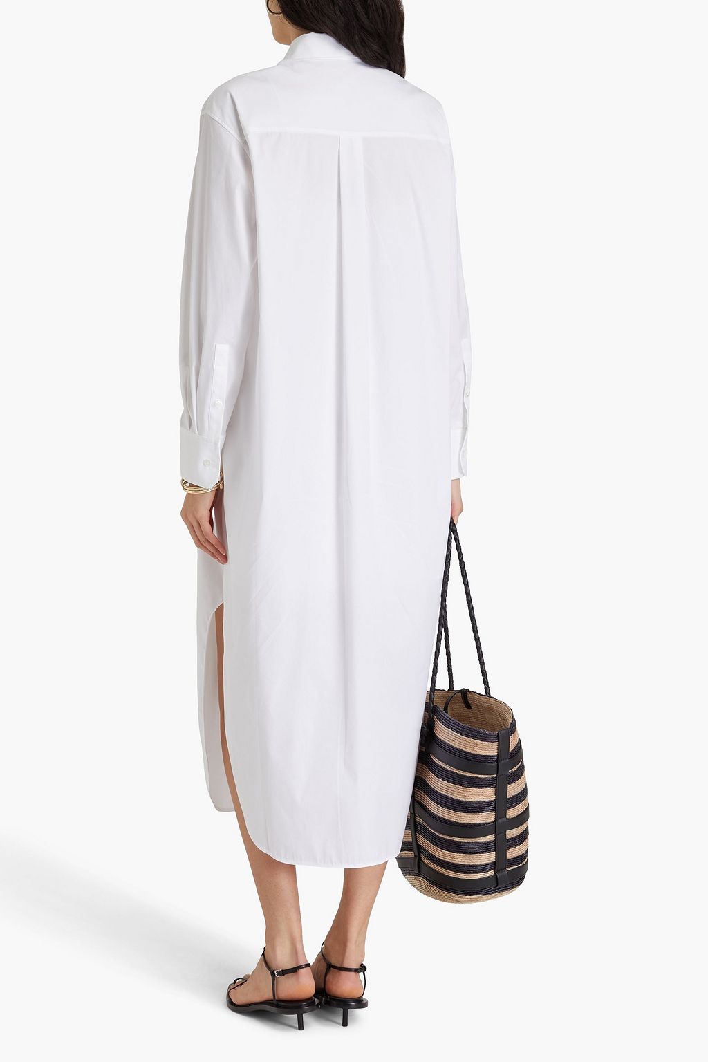 THEORY Hemdkleid aus Popeline aus einer Baumwollmischung in Midilänge