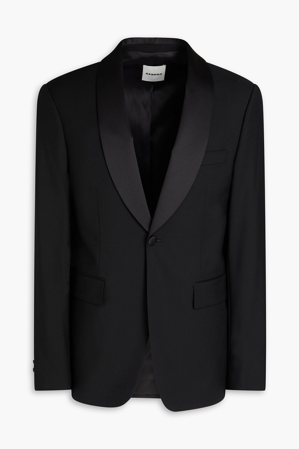 Sandro - Wool and mohair-blend tuxedo jacket - Black - IT 48