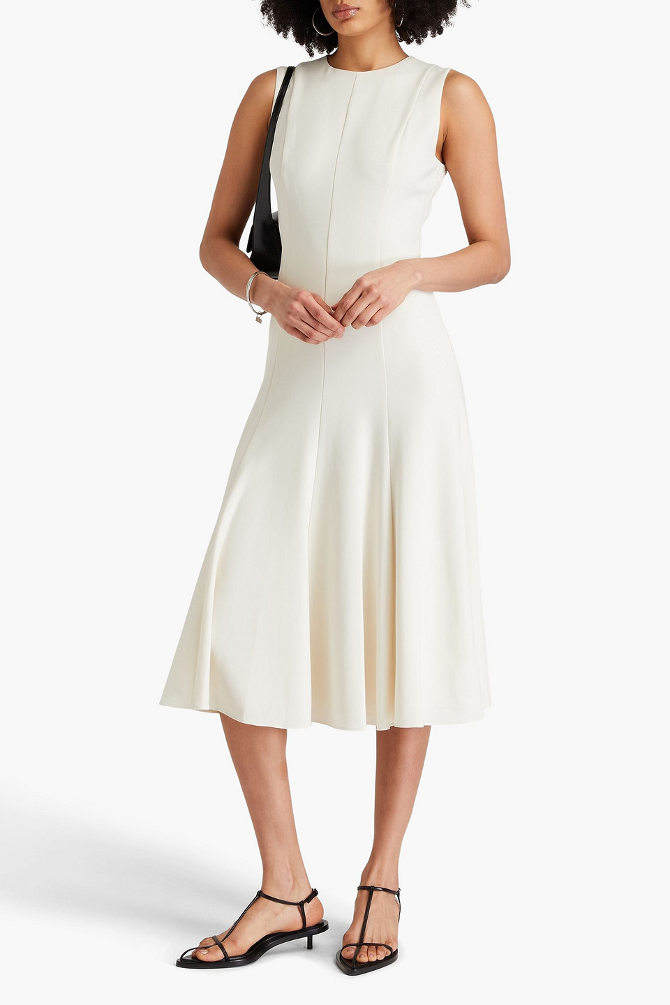  Theory - Ausgestelltes Midikleid Aus Crêpe - Weiß - Us 00 