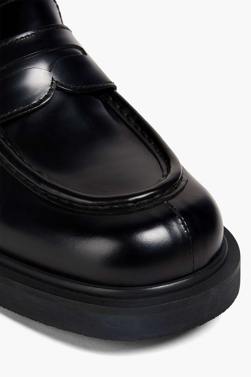 Sandro Penny Loafers Aus Leder In Schwarz