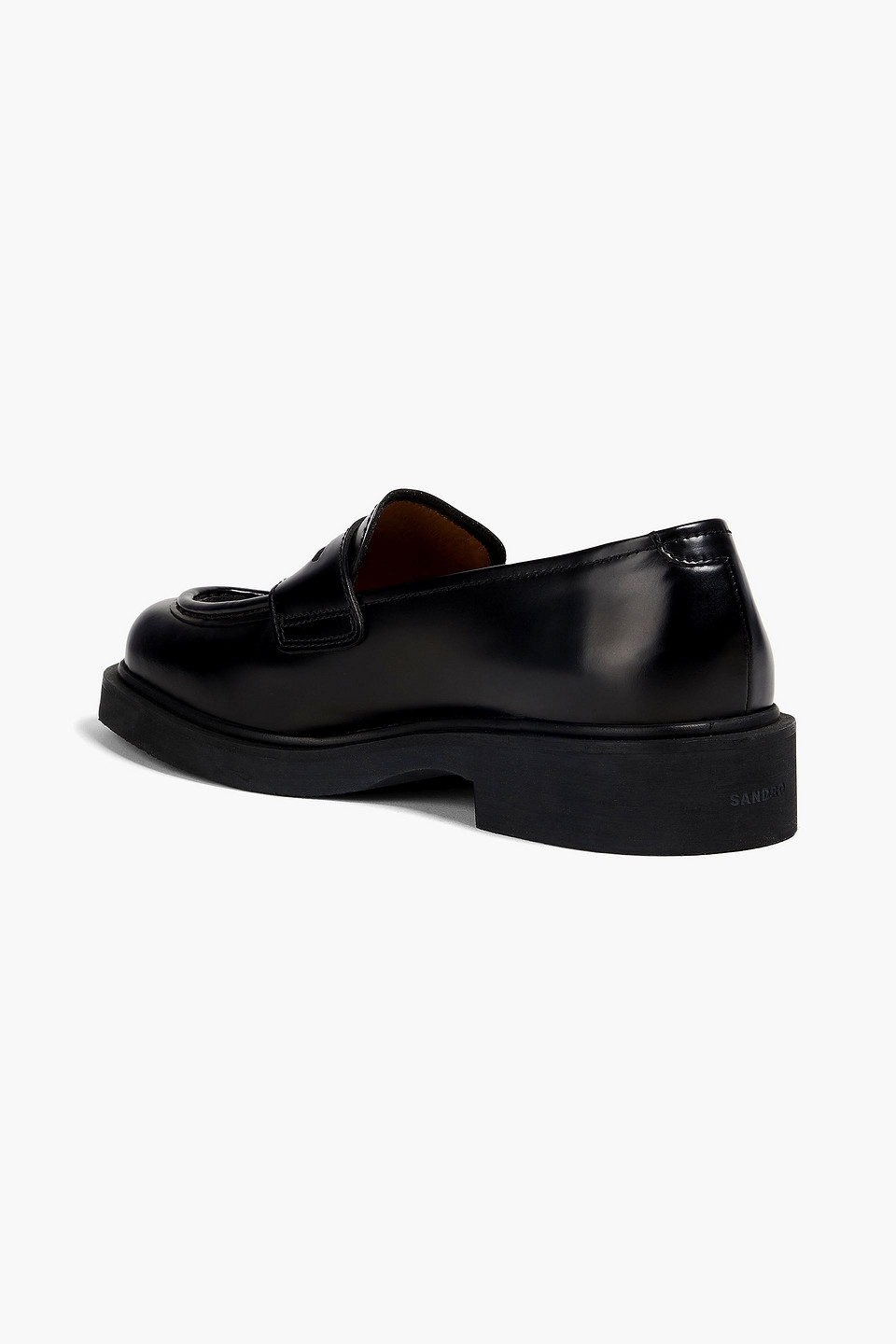 Sandro Penny Loafers Aus Leder In Schwarz