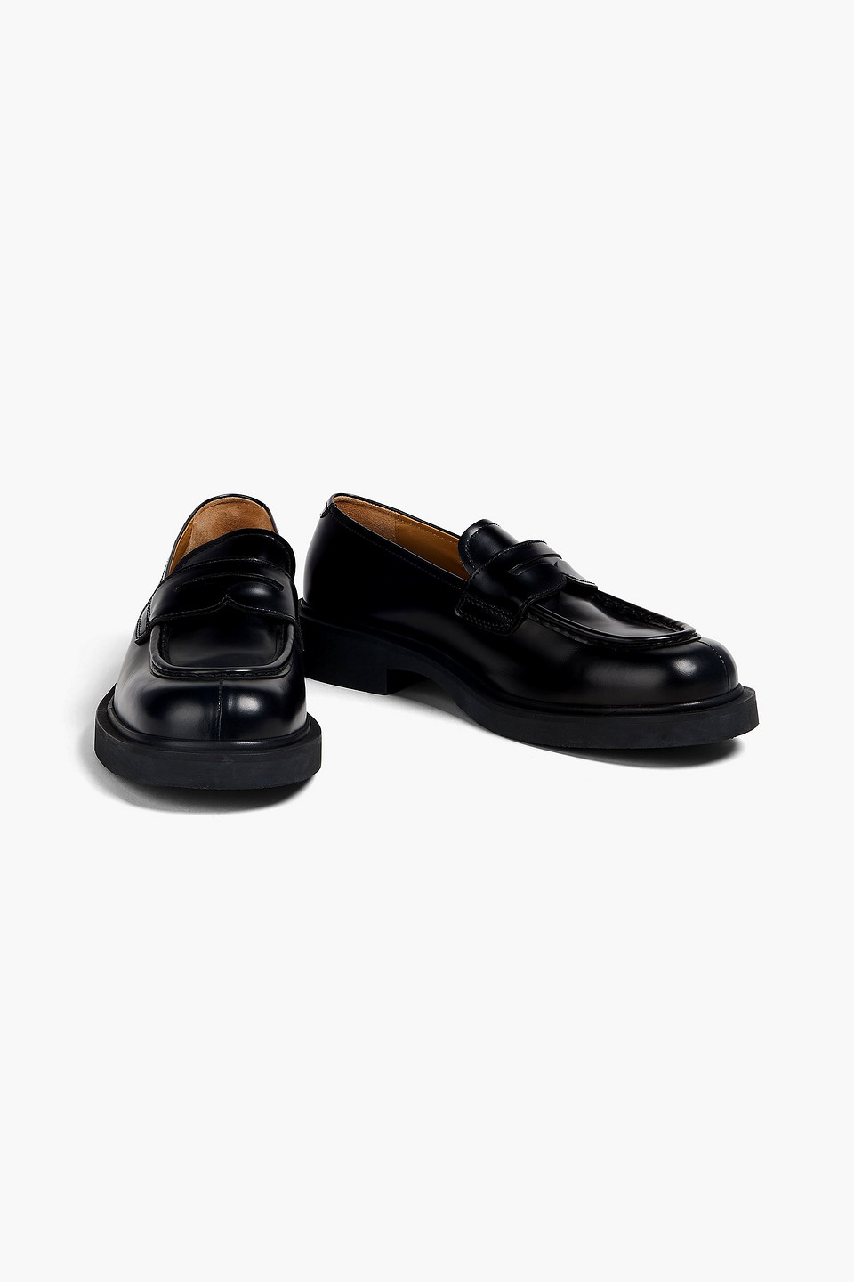 Sandro Penny Loafers Aus Leder In Schwarz