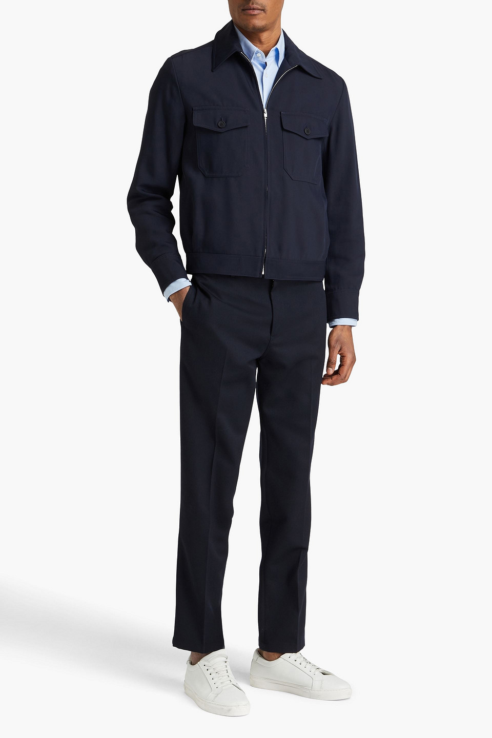 Sandro Overshirt Aus Twill In Nachtblau