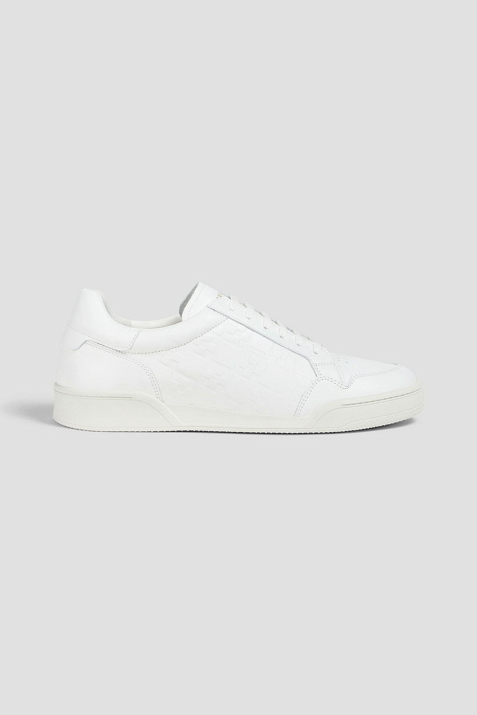 Sandro Embossed Leather Trainers In Weiss