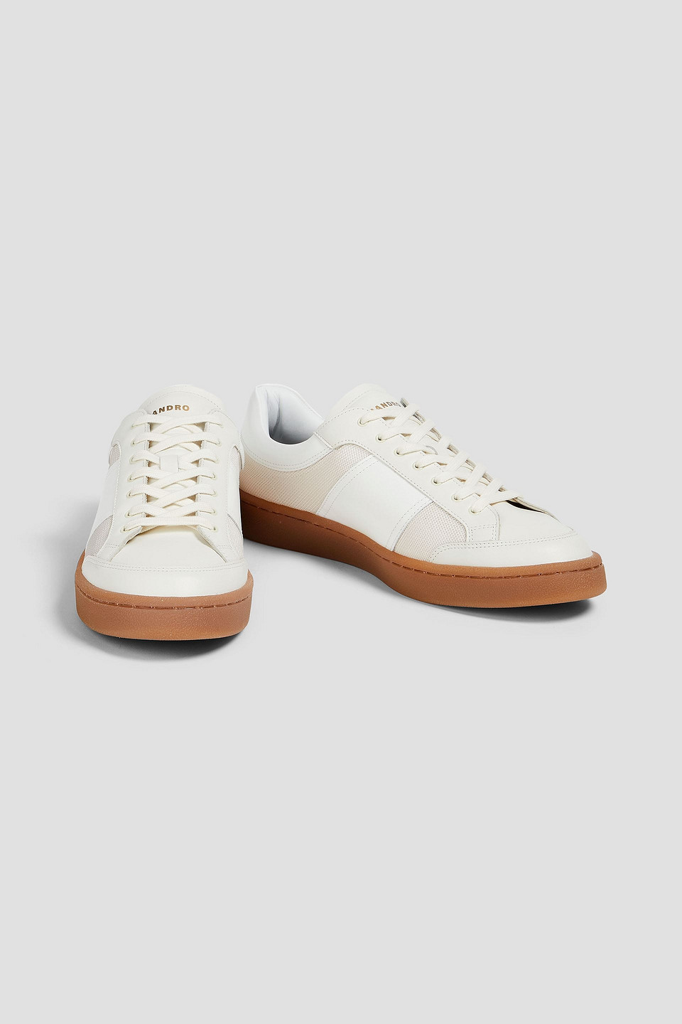 Sandro Sneakers Aus Mesh Und Leder In Naturfarben