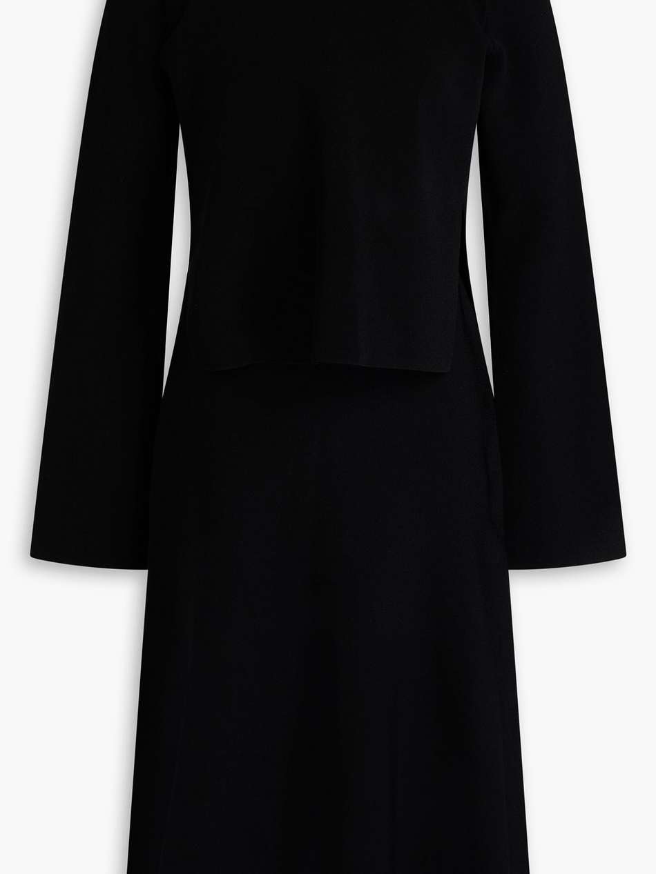 layered stretch-knit dress
