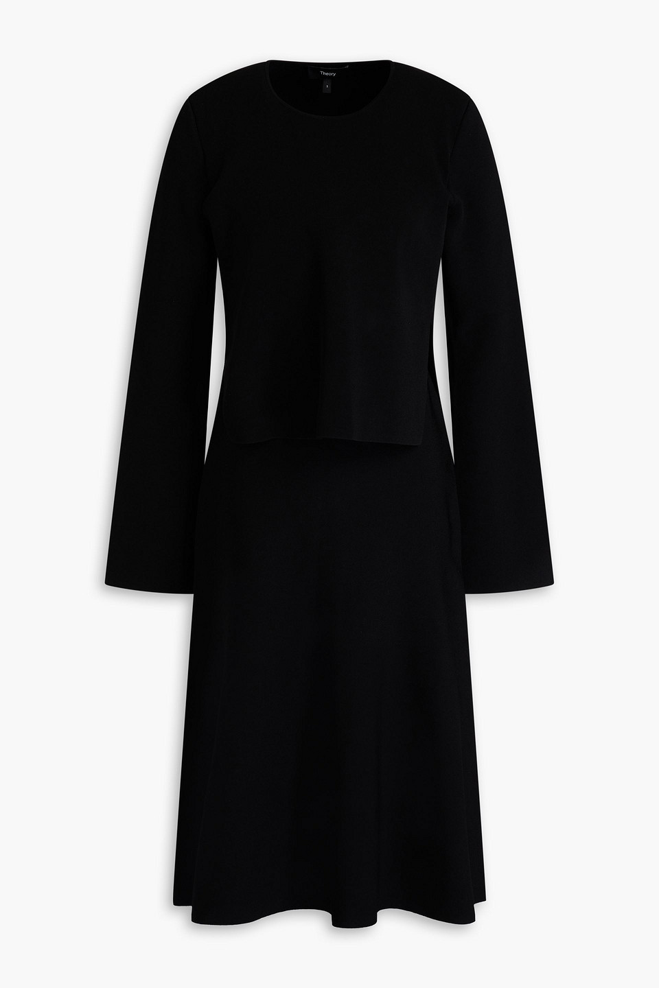 Theory Mehrlagiges Kleid Aus Stretch-strick In Schwarz
