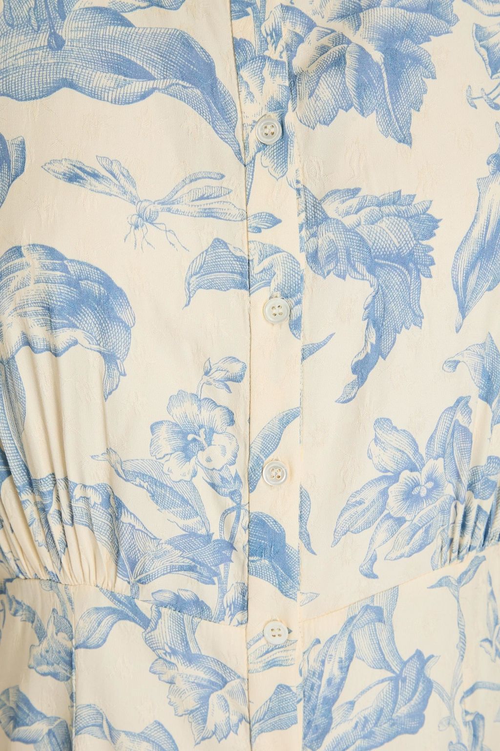 SANDRO Printed floral-jacquard midi shirt dress
